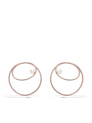 Boucles d'oreilles avec perles à boucle en or rose Tasaki