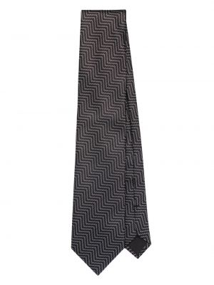 Копринена вратовръзка с принт Tom Ford черно