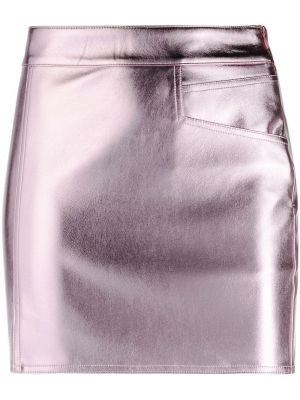 Přiléhavé kožená sukně na zip z polyesteru Alix Nyc - růžová