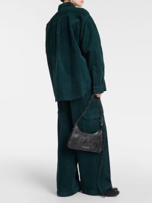 Bavlněná manšestrová bunda Acne Studios zelená