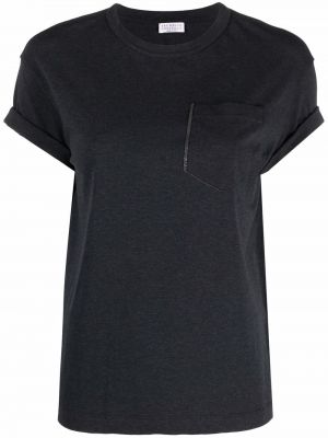 Camiseta con bolsillos Brunello Cucinelli gris
