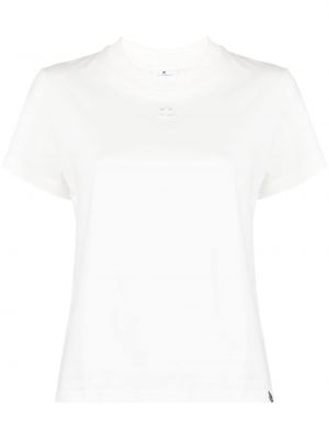 T-shirt mit stickerei aus baumwoll Courreges weiß