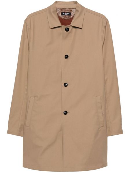 Manteau droit en coton Kiton beige