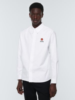 Φλοράλ βαμβακερό πουκάμισο Kenzo λευκό