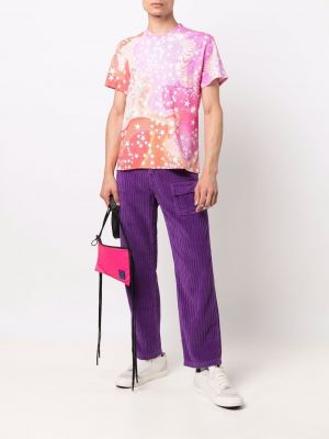 Camiseta con estampado con estampado abstracto Erl rosa