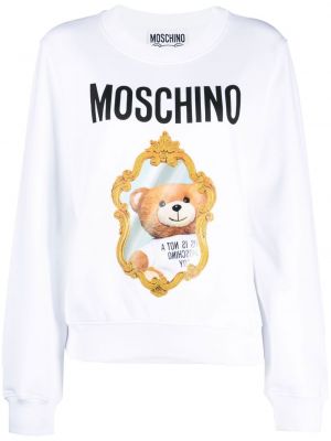 Rund hals sweatshirt Moschino hvit