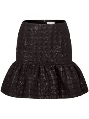 Φούστα mini με βολάν ζακάρ Nina Ricci μαύρο
