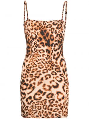 Koktejlkové šaty s potlačou s leopardím vzorom Rotate