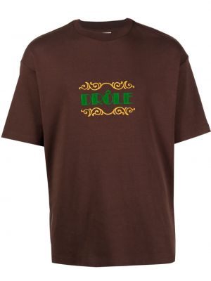 T-shirt aus baumwoll mit print Drôle De Monsieur braun
