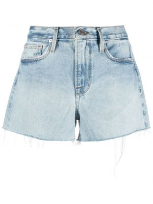 Klasické bavlněné džínové šortky s knoflíky Frame - modrá