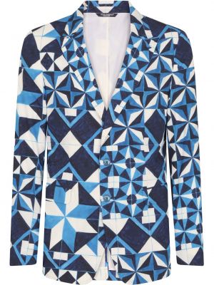 Blazer con estampado con estampado geométrico Dolce & Gabbana azul