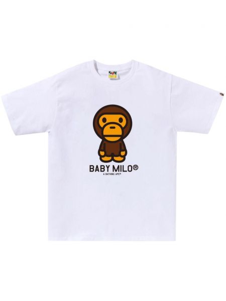 Koszulka bawełniana z nadrukiem A Bathing Ape® biała