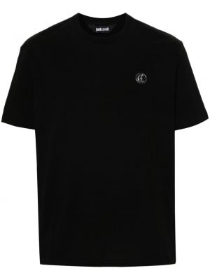 Βαμβακερή μπλούζα Just Cavalli μαύρο
