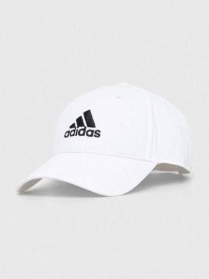Șapcă din bumbac Adidas alb