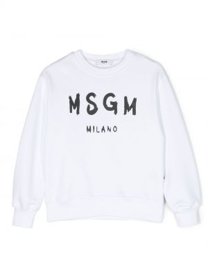 Hættetrøje for piger Msgm Kids hvid