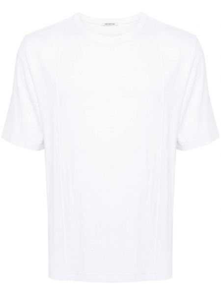 Plisované bavlnené tričko Peter Do biela