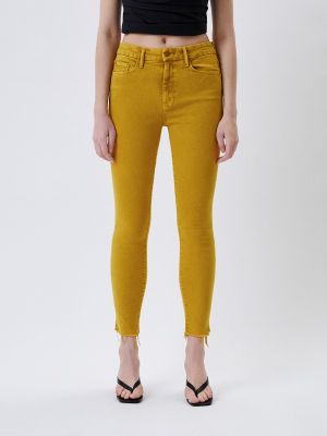 Зауженные джинсы Mother, желтые