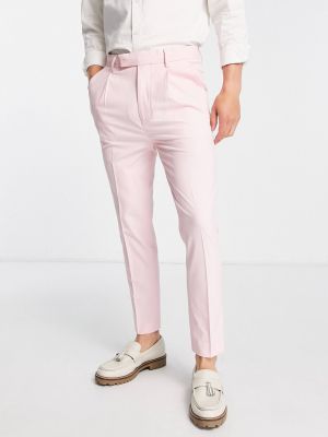 Элегантные брюки слим в полоску Asos розовые