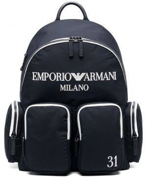 Trykt ryggsekk Emporio Armani blå