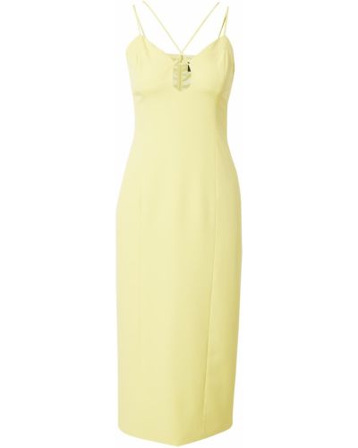 Midi haljina Bardot žuta
