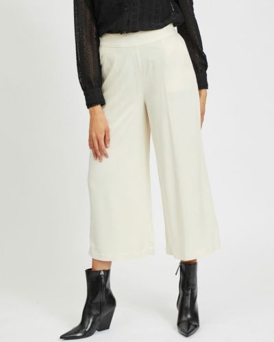 Широки панталони тип „марлен“ Vila бяло