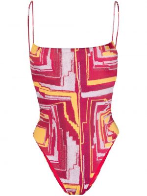 Bañador con estampado con estampado abstracto Sian Swimwear rojo