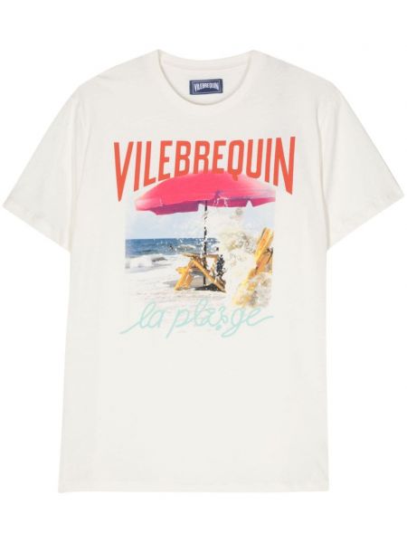 Bavlněné tričko s potiskem Vilebrequin bílé