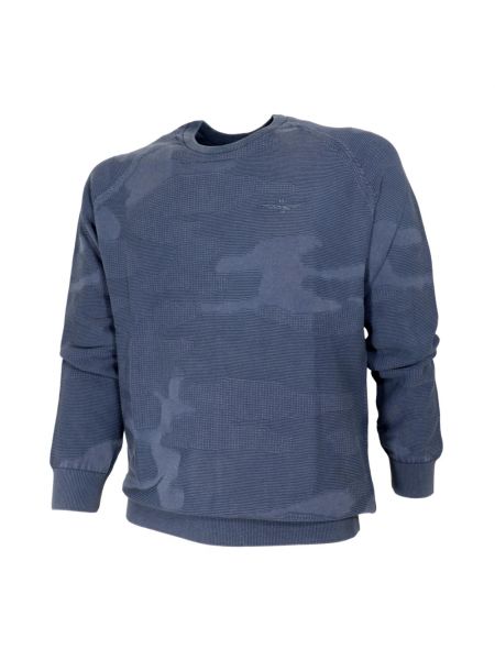 Jersey de algodón de tela jersey de camuflaje Aeronautica Militare azul