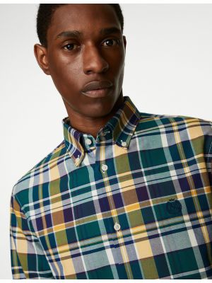 Kostkovaná košile Marks & Spencer fialová