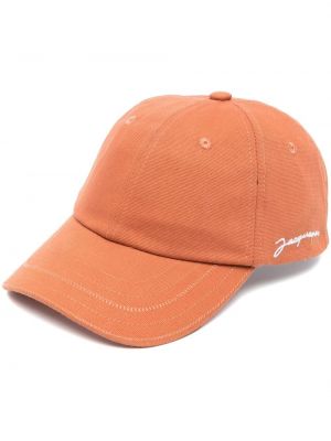 Haftowana czapka z daszkiem Jacquemus pomarańczowa