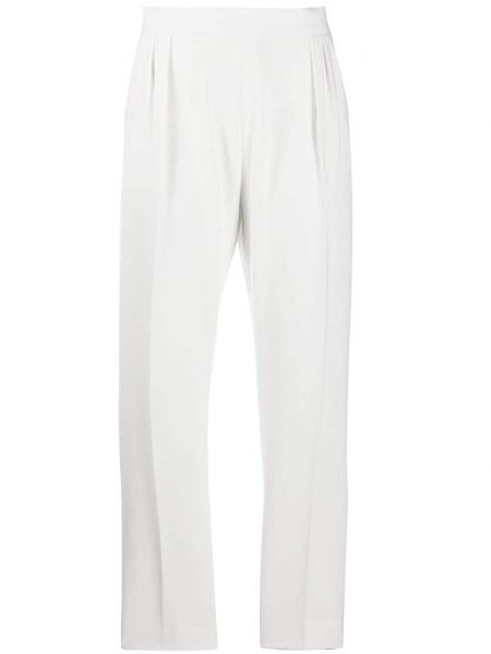 Плисирани прав панталон Max Mara бяло