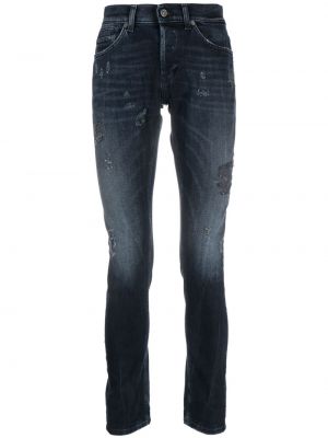 Skinny džíny s oděrkami Dondup modré