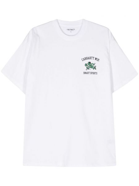 Kokvilnas sporta t-krekls Carhartt Wip balts
