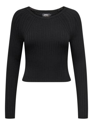 Viskózový nylonový priliehavý sveter Only - čierna
