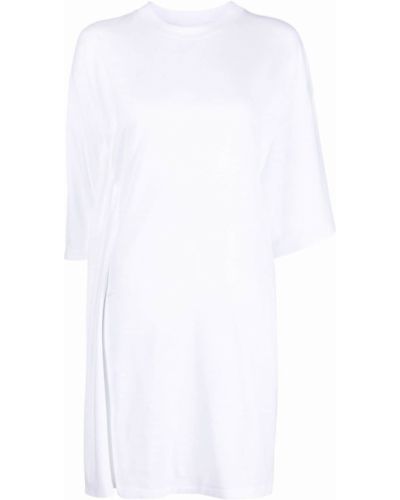 Vestido asimétrico drapeado Mm6 Maison Margiela blanco