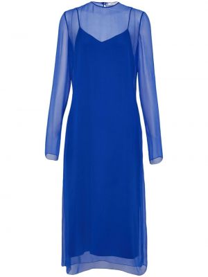 Jedwabna sukienka koktajlowa Ferragamo niebieska
