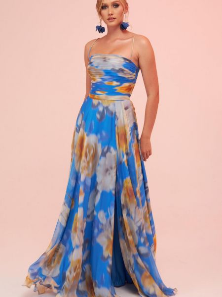 Večernja haljina s printom Carmen plava