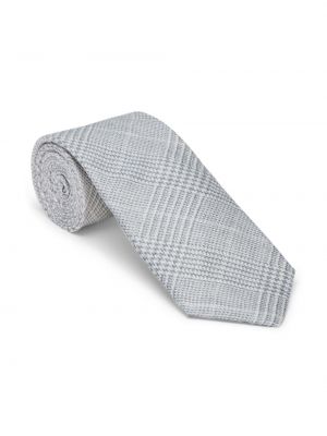 Kostkovaná kravata Brunello Cucinelli šedá