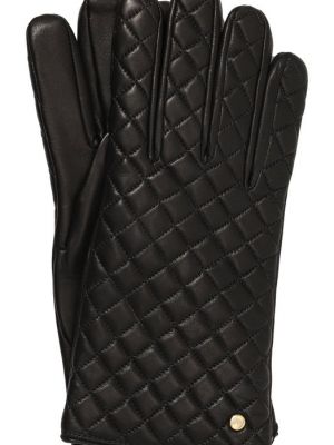 Кожаные перчатки Emporio Armani черные