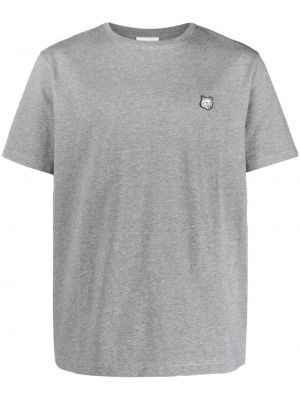 Bavlnené tričko Maison Kitsuné sivá