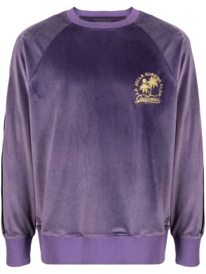 Samt sweatshirt mit stickerei Pt Torino lila