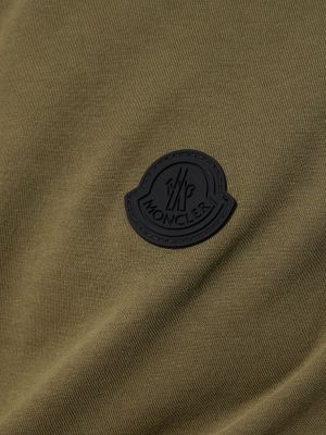 Kokvilnas t-krekls džersija Moncler zaļš