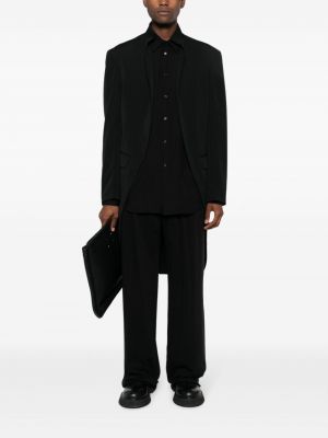 Asimetriškas vilnonis paltas Yohji Yamamoto juoda