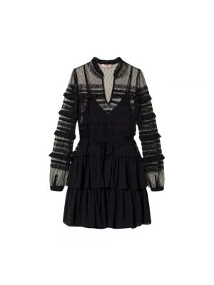 Sukienka mini z falbankami Twinset czarna