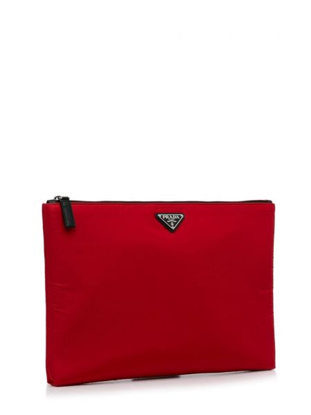 Clutch somiņa ar rāvējslēdzēju Prada Pre-owned sarkans