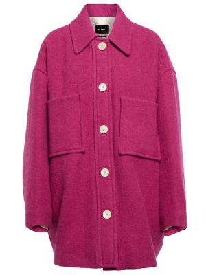 Vlněná košile Isabel Marant růžová
