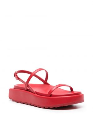 Chunky kožené sandály Plan C červené