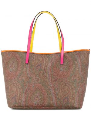 Shopper handtasche mit paisleymuster Etro braun