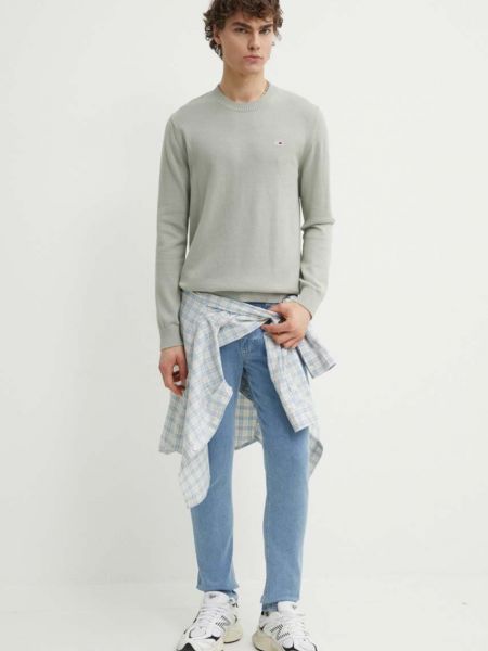 Бавовняний светр Tommy Jeans сірий