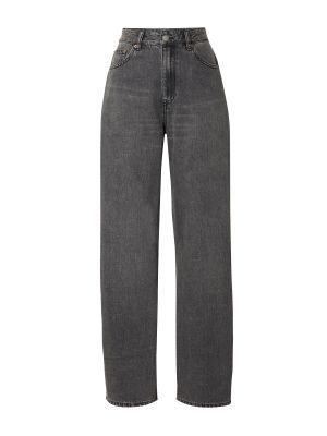 Bavlnené džínsy s vysokým pásom na zips Dr. Denim - čierna